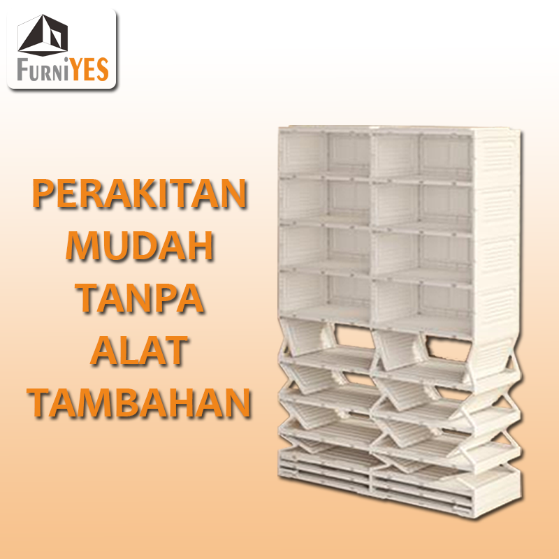 FurniYES Lemari Susun Custom Atas 3 Tingkat Anti Rayap Tanpa Instalasi Aesthetic Elegant Berkualitas - Image 3