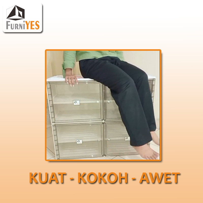 FurniYES Lemari Susun Custom Atas 3 Tingkat Anti Rayap Tanpa Instalasi Aesthetic Elegant Berkualitas - Image 6