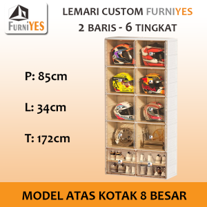 FurniYES Lemari Susun Custom Atas 6 Tingkat Anti Rayap Tanpa Instalasi Aesthetic Elegant Berkualitas